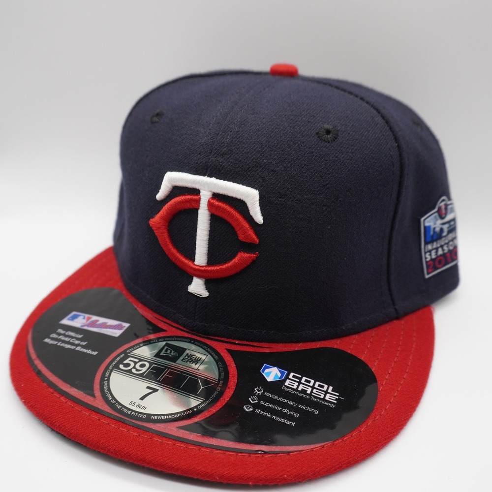 New Era 59FIFTY Hat Mens 7 Navy Minnesota Twins 2010 Inaugural Season Fitted Cap